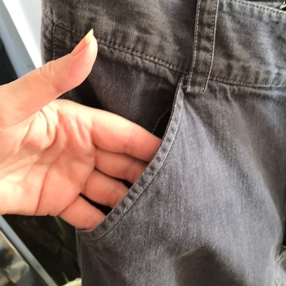 BANANA REPUBLIC Denim Mini Skirt Waistband Belt Loops Zip Front Slip Pockets—6 - Picture 11 of 16